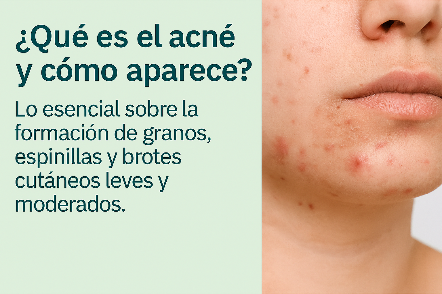 Acne, fotografía clínica leve -medrado