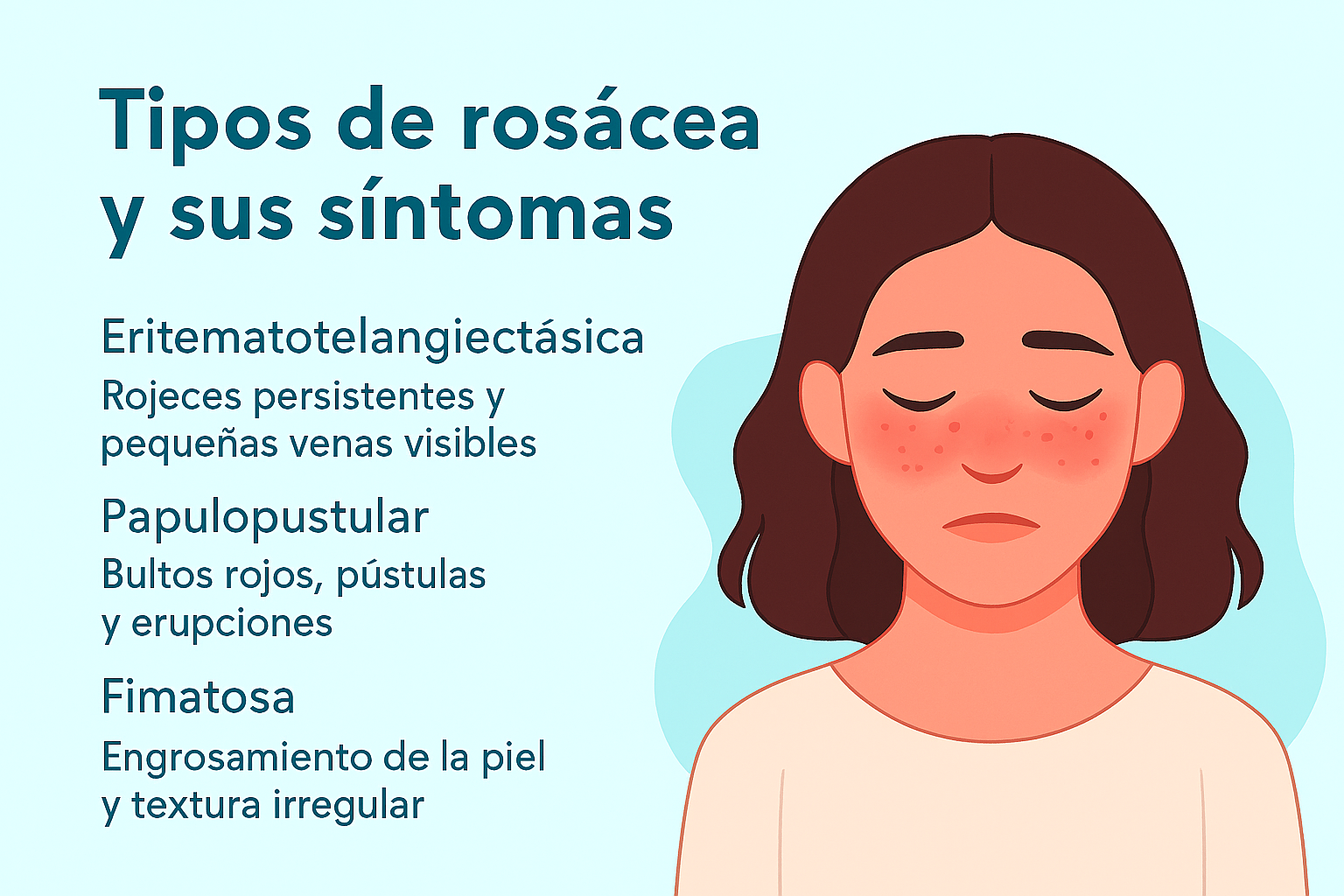 "Paciente con piel sensible mostrando signos de rosácea en consulta dermatológica"