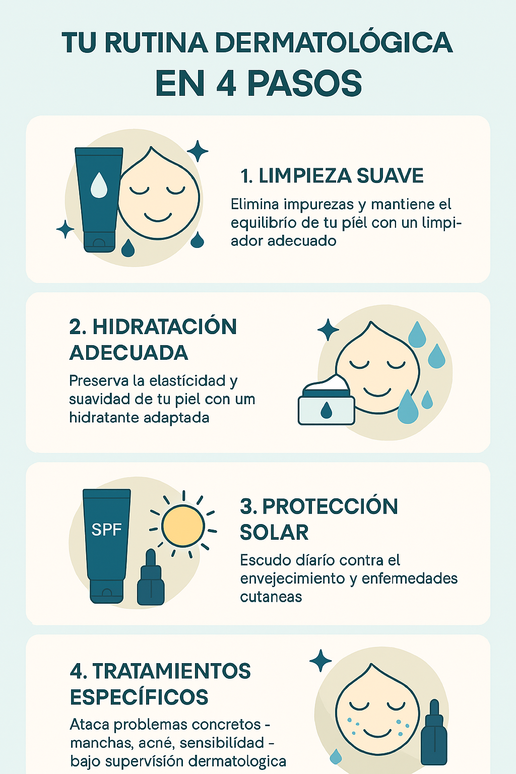 Tu rutina dermatológica personal en 4 pasos